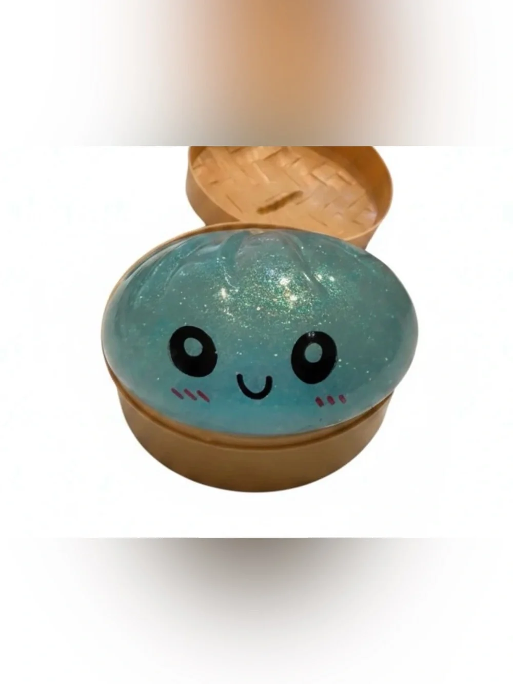 Large Blue Glitter Squishy Dumpling Sensory Toy
